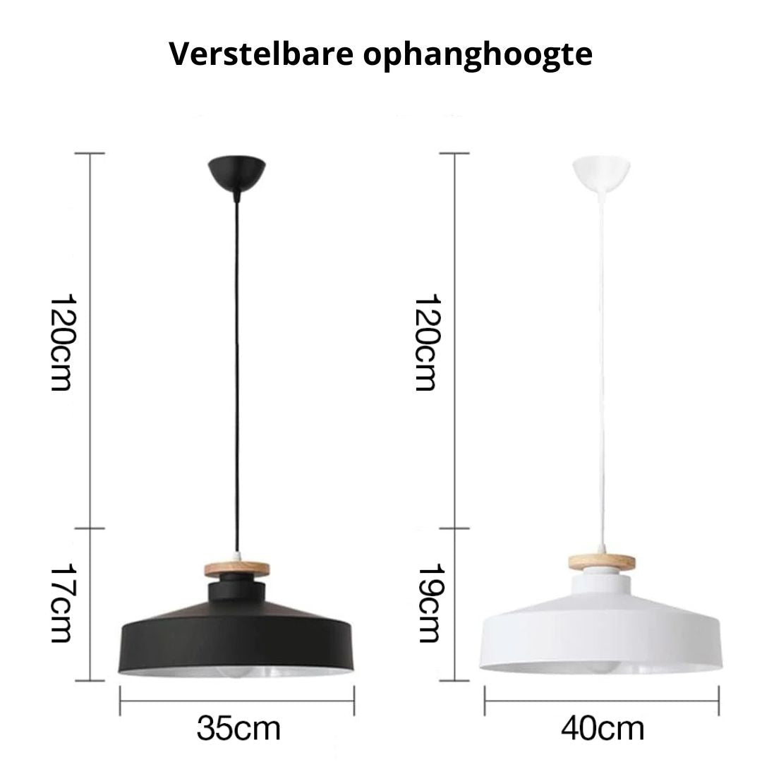 Scandinavian Wood Pendant Light Fixture for Dining Room, Kitchen & Living Room – Minimalist Ceiling Lamp with E27 Socket in Multiple