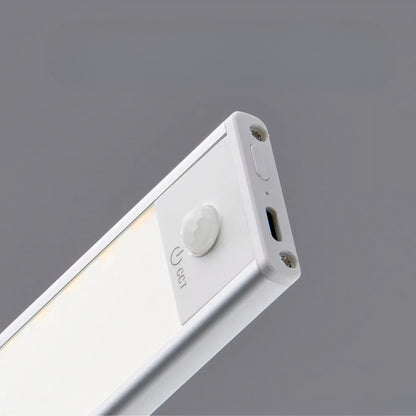 Rechargeable Motion Sensor LED Under Cabinet Light – Wireless Magnetic Slim Bar with Adjustable Brightness & Color Temperature for