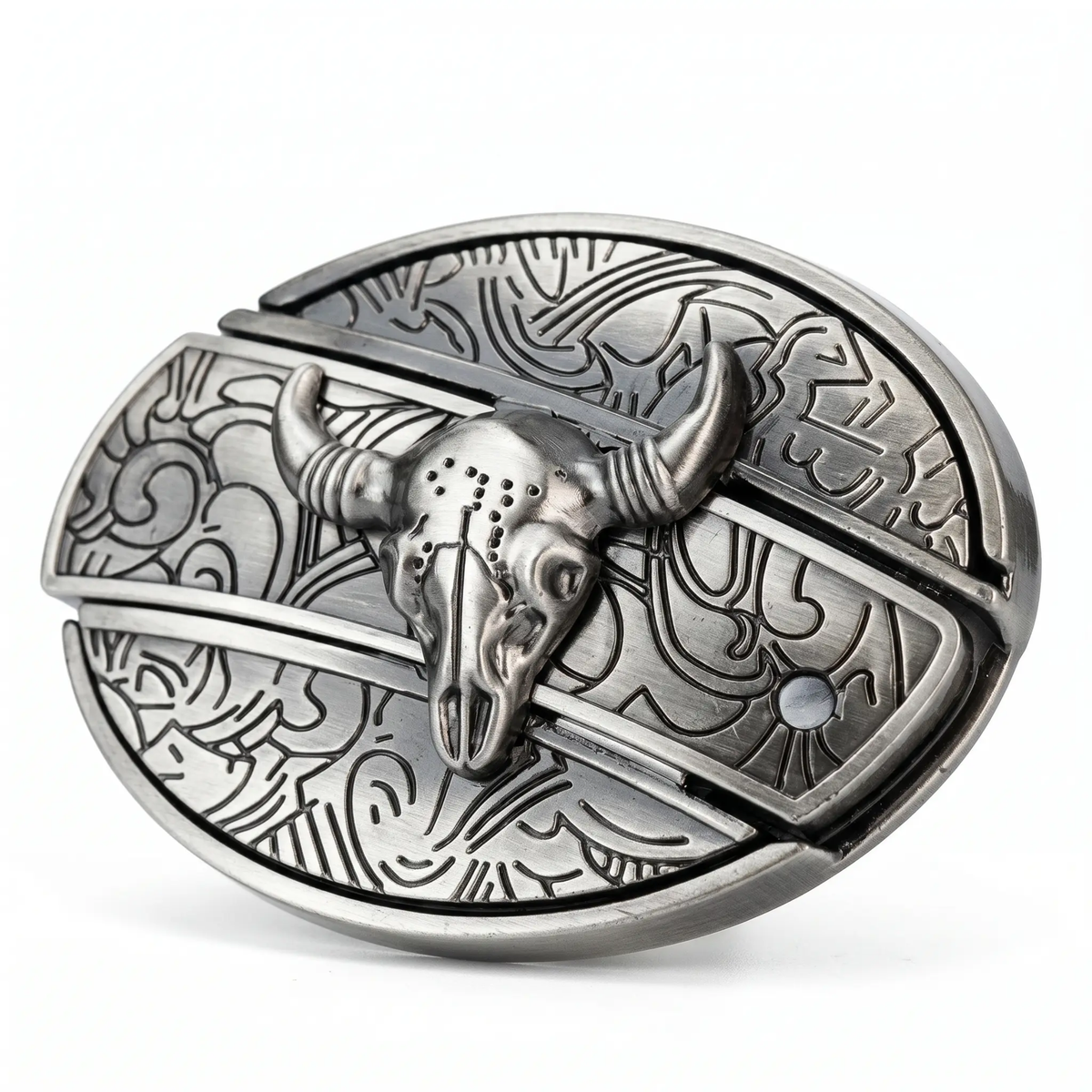 Western Engraved Zinc Alloy Accessory for 1.5 in Straps with Concealed Utility Tool for Men | Rodeo Ranch Rider Apparel