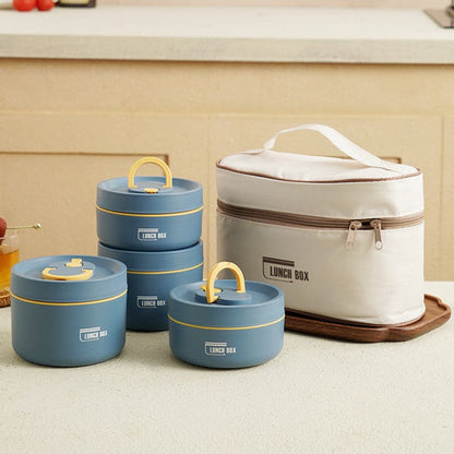 Stackable Insulated Food Jar Set with Leak-Proof Lids for Work School Travel Meal Prep Containers Portable Bento Box Hot Cold Food Storage S