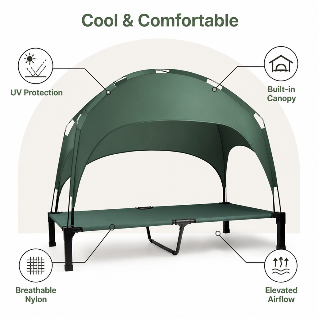 Ortekor Elevated Cooling Portable Nylon Dog Cot