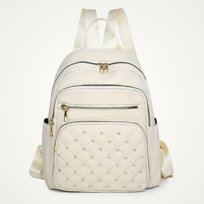 Multi-Compartment Quilted Backpack with Adjustable Straps & Top Handle for School, Work & Travel