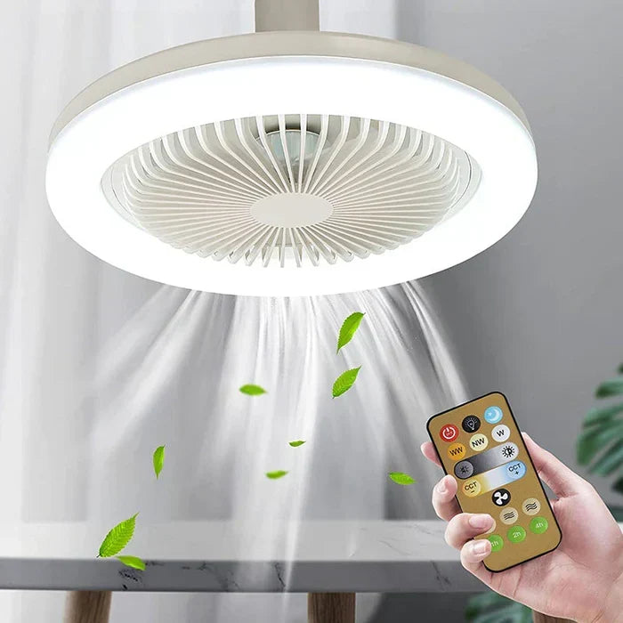 Ceiling Fan Light Combo Screw-In Bulb Socket with Remote Control 3 Speed Adjustable Brightness LED 2100 Lumen for Bedroom Kitchen Garage