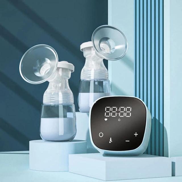 Rechargeable Electric Breast Pump with Dual Bottles for Nursing Mothers – 3 Pumping Modes, Quiet Motor, USB Power Supply
