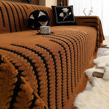 Quilted Microfiber Couch Protector with Non-Slip Backing for Living Room Sofas & Sectionals