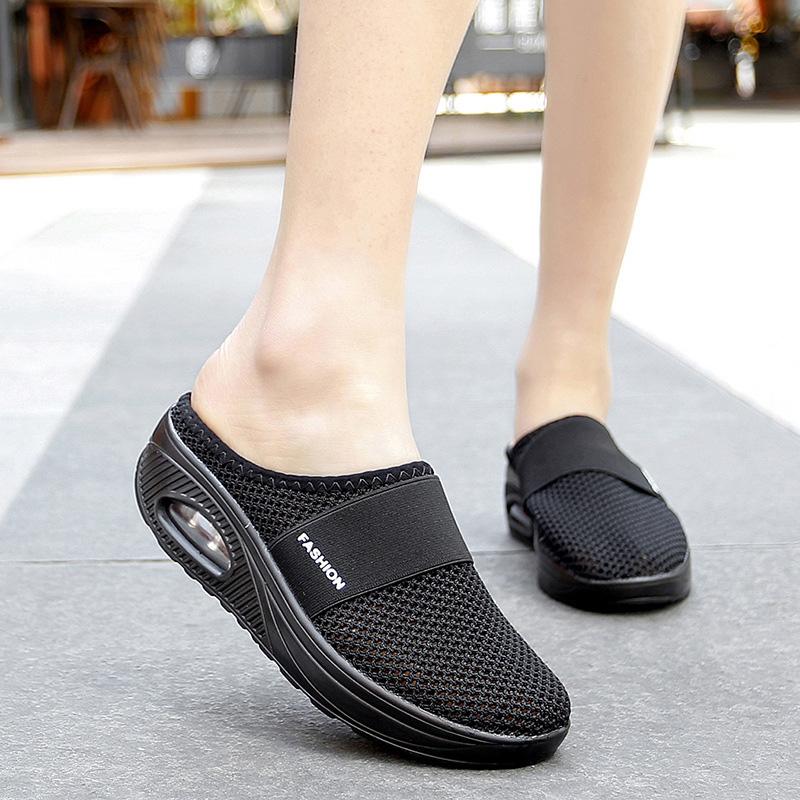 Cushioned Slip-On Sneakers with Arch Support for All-Day Walking Comfort Women's Breathable Mesh Athletic Shoes