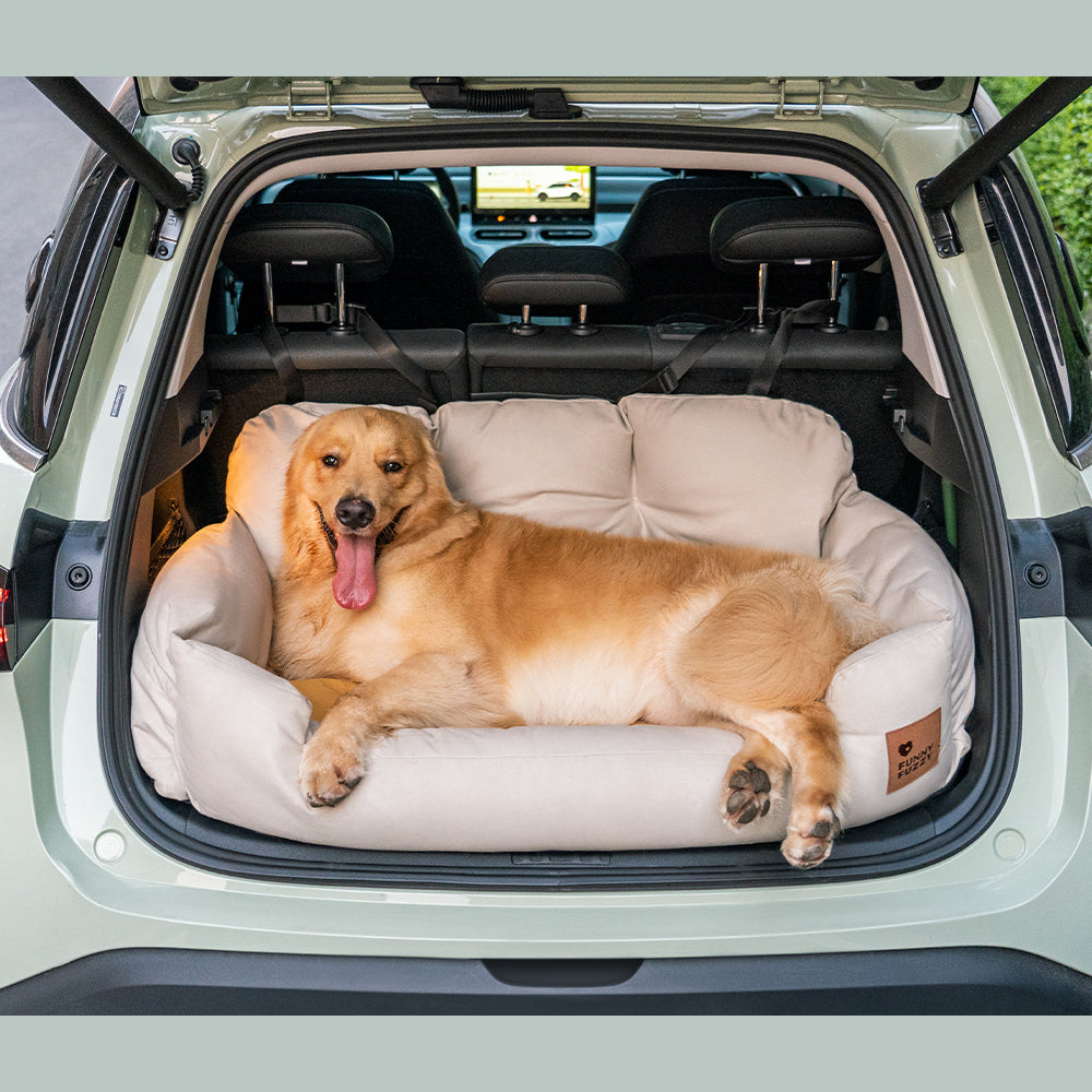 Dog Car Seat Cover for Back Seat – Padded Travel Hammock for Medium & Large Dogs with Safety Tethers & Storage Pockets