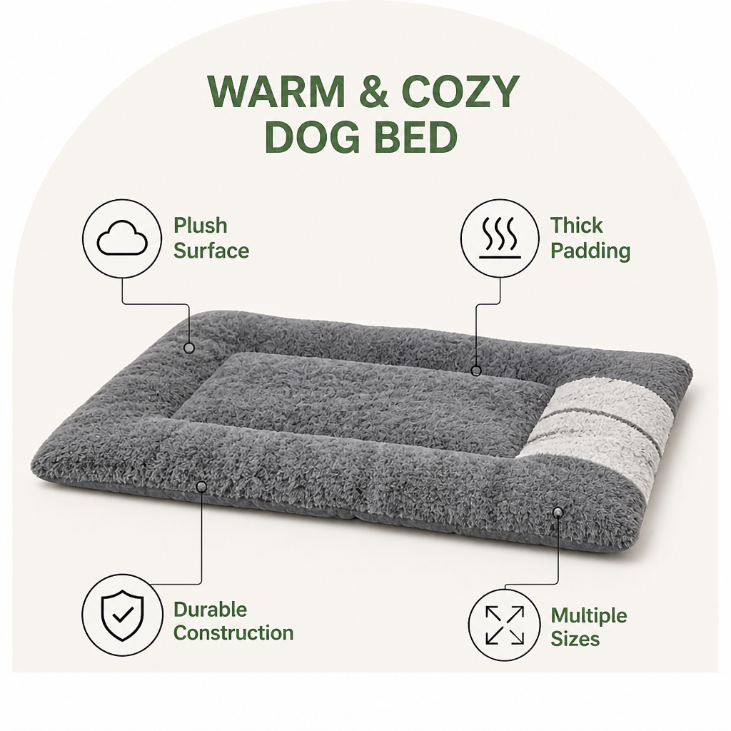 Ortekor Plush Polyester & Insulated Fill Dog Bed
