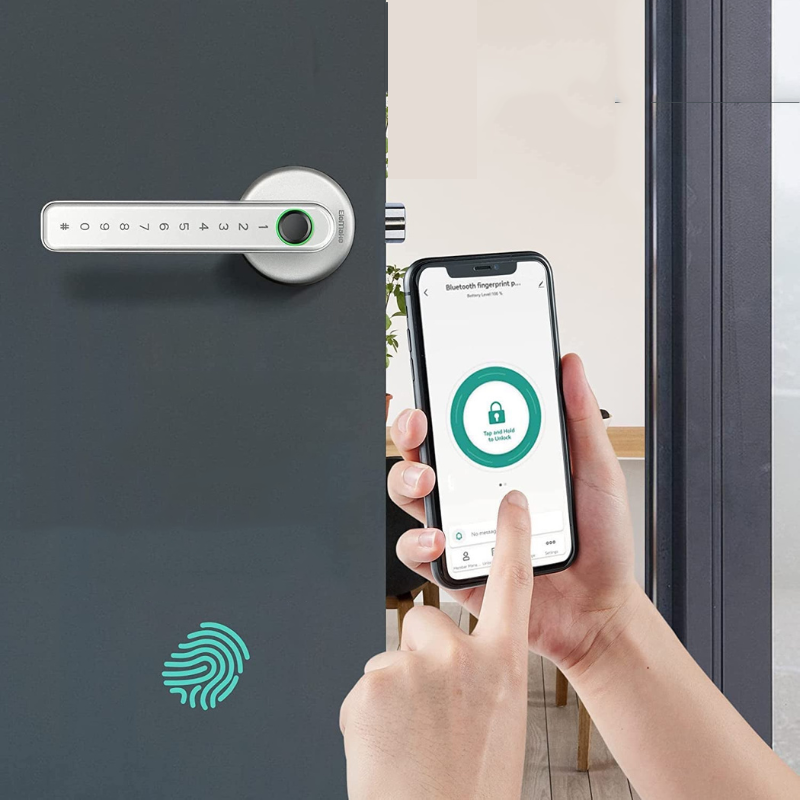 Biometric Door Lock with Fingerprint Scanner and Keypad Access for Keyless Entry
