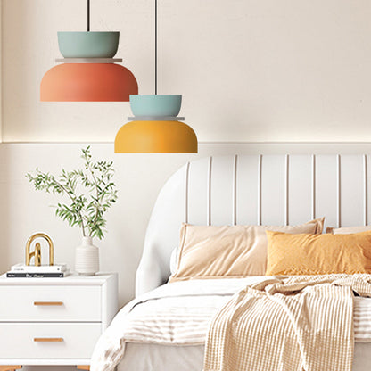 Dual-Layer Overhead Fixture 11.4 in Aluminum Acrylic Nordic Style Kitchen Dining Living Bedroom Suspended Drop Light for Small Spaces Contem