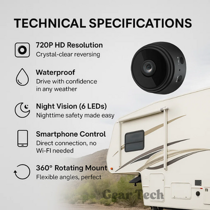 Wireless Rear-View Camera System for Large Vehicles with Infrared Night Mode and Weatherproof Housing