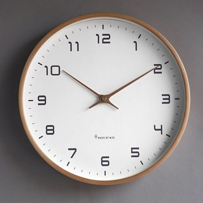 NordWood – Reloj de pared de madera escandinavo – Diseño minimalista y atemporal