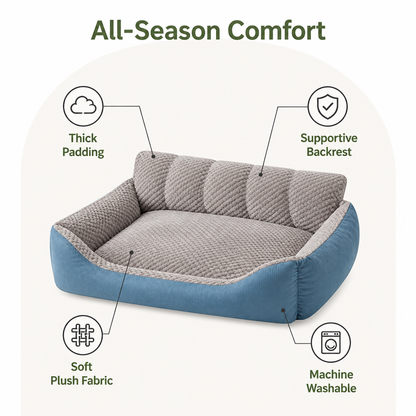 Ortekor Plush High-Back & Thick Padding Pet Sofa Bed