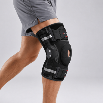 Adjustable Hinged Knee Brace with Open Patella Design for Joint Support & Stability