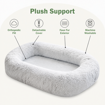 Cama ortopédica y lavable de piel sintética para humanos tipo perro Ortekor (funda desmontable)
