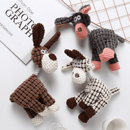 Plush Dog Squeaky Toys for Chewing – Durable Soft Animal Chew Toys with Crinkle Sound – Interactive Tug Toys for Small Medium Large Dogs