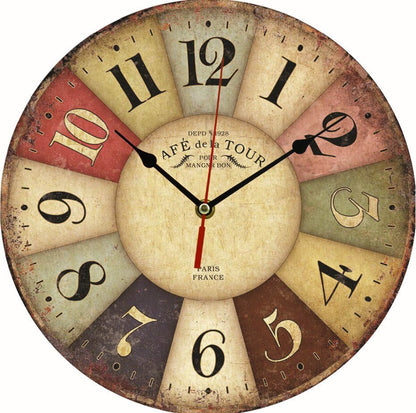 Silent Wood Wall Clock 12-Inch Round Natural Grain Quartz Timepiece for Bedroom Living Room Office Minimalist Nordic Decor