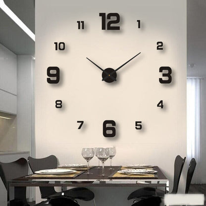 Oversized Decorative Timepiece with Dimensional Numbers for Entryway Kitchen Bedroom 16-Inch Round Silent Quartz Movement Battery-Operated C