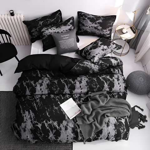 MarbleLuxe – Black Marble 3-Piece Quilt Cover Set