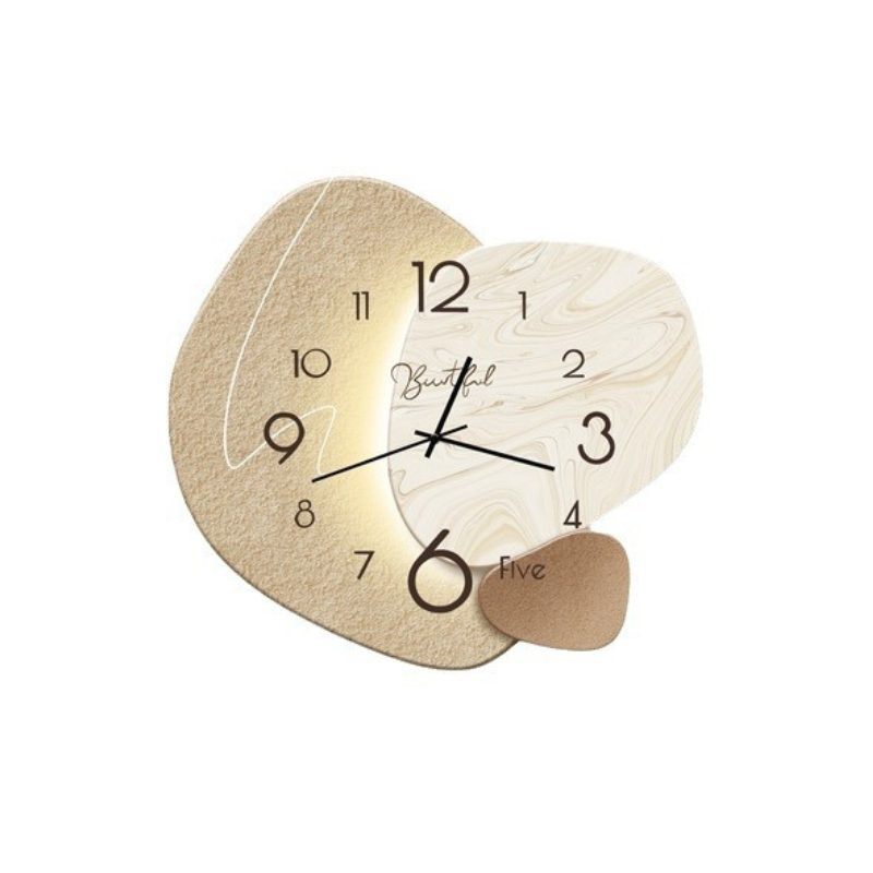 Sculptural Timepiece Soft Neutral Tone Whisper-Quiet Quartz Mechanism for Bedroom Living Space Home Office Contemporary Minimalist Interiors