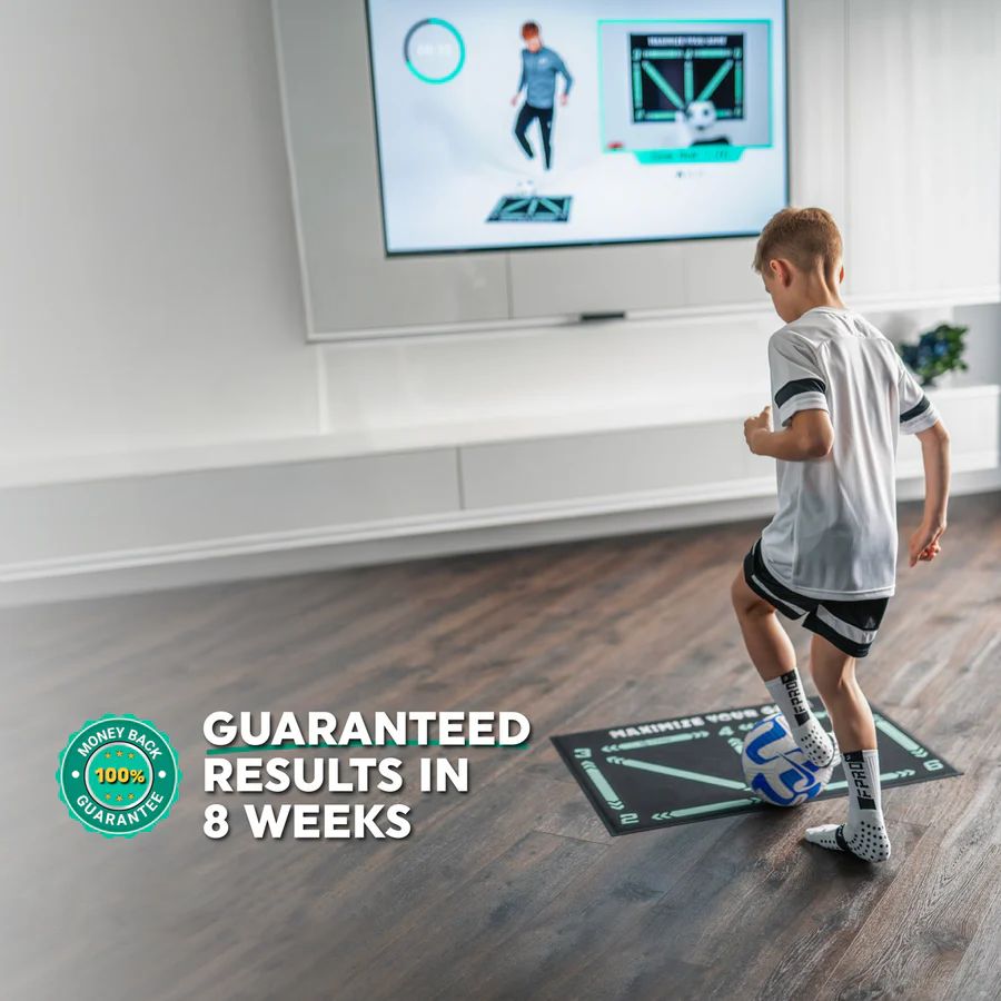 Soccer Skills Training Mat 35 in × 24 in Indoor Footwork Dribbling Practice Set Ball Control Exercises Youth Home Drills Anti-Slip Socks