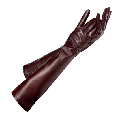 Extended Arm Gloves – Faux Leather Winter Gloves for Women – Elbow-Length Cold Weather Handwear with Insulated Lining – Formal & Casual