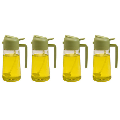 Glass Oil Mister and Pouring Bottle for Cooking – Dual-Function Sprayer with Wide Mouth, 16 oz Capacity – Leak-Proof Kitchen Dispenser for
