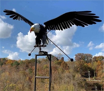 Kinetic Metal Bird Sculpture with Moving Wings for Yard, Patio & Balcony Decoration Silver Outdoor Lawn Art