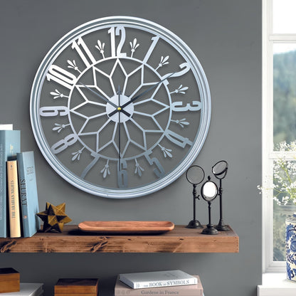 Retro Metal Wall Clock Silent Quartz Movement Industrial Home Office Decor No Ticking Quiet Battery Operated Vintage Handcrafted Look Living