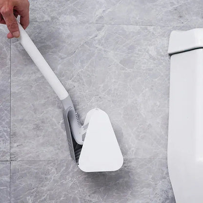 Silicone Toilet Brush with Quick-Dry Bristles for Hygienic Bathroom Cleaning, No-Drill Wall Mount Holder Included, Odor-Resistant Design for
