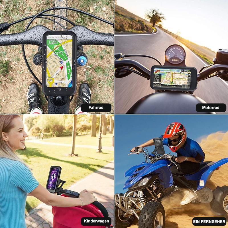 Waterproof Bike Phone Mount with 5000mAh Power Bank USB Charging Handlebar Holder for Smartphones 4.5-6.8 Inches Touch Screen Compatible Mot