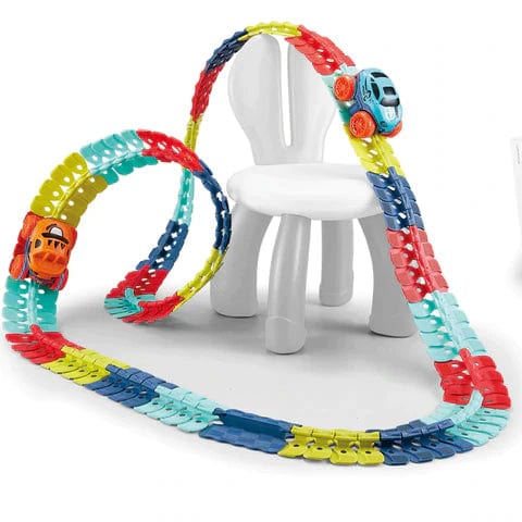 Flexible Magnetic Race Track Set with Glow-in-the-Dark Car – Build Your Own Raceway for Kids Ages 3+