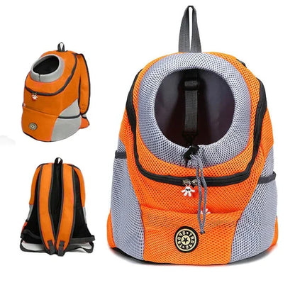 Mochila transportadora para perros para caminar, hacer senderismo y ciclismo: bolsa de viaje ventilada para mascotas con clip de seguridad y correas acolchadas: ajuste regulable para