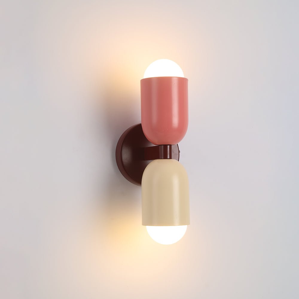 Soft-Tone Metal Wall Sconce with LED Bulb for Bedroom & Living Room | Hardwired E27 Socket Accent Light | Minimalist Nordic Design for