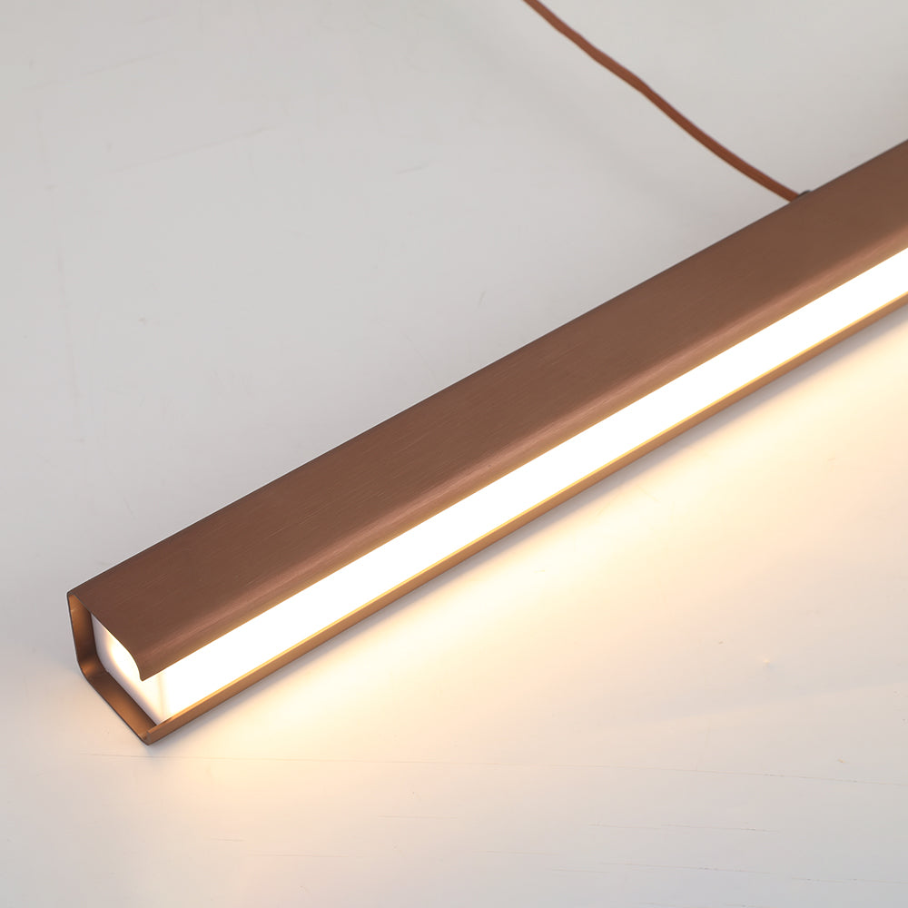 Sleek Overhead LED Bar Light Metal Frame Acrylic Diffuser Adjustable Height Dining Room Kitchen Island