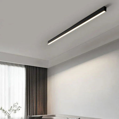 Linear LED Flush Mount Light 47-Inch Contemporary Aluminum Fixture Bedroom Hallway Kitchen Bar Overhead Lighting Slim Profile Low Profile Bl