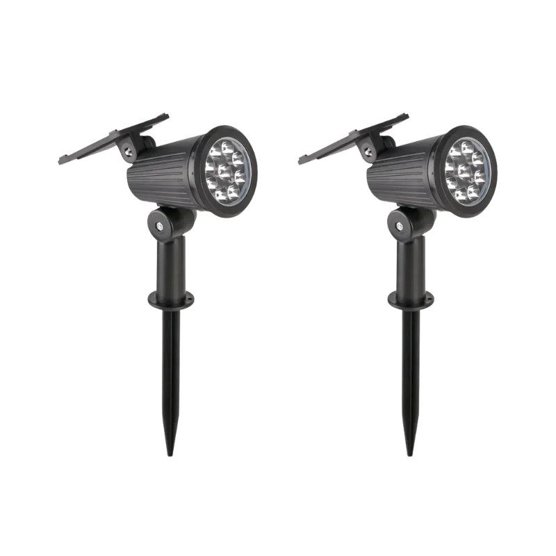 Solar Spotlight 9-LED Outdoor Landscape Light with Auto Dusk-to-Dawn Sensor & 3 Brightness Settings for Garden Pathway Patio Yard Lighting