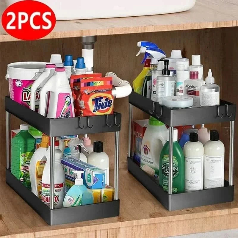 SLIDENEST – 2 Tier Under Sink Storage Organizer
