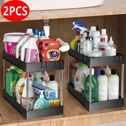 SLIDENEST – 2 Tier Under Sink Storage Organizer