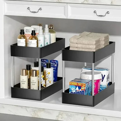 SLIDENEST – 2 Tier Under Sink Storage Organizer