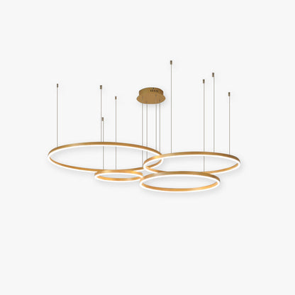 Lámpara de techo LED de varios aros, altura ajustable, metal y acrílico, para comedores, salas de estar y dormitorios, lámpara colgante contemporánea
