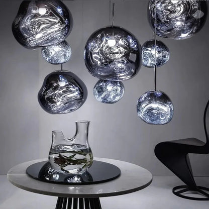 Molten Acrylic Hanging Light Fixture 15 in Warm Glow E27 Socket for Dining Room Kitchen Island Above Table Modern Sculptural Ceiling Lamp Or