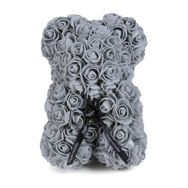 Foam Rose Bear Gift for Valentine's Day Anniversaries Birthdays – Teddy Shaped Rose Bouquet in Red Pink White Blue for Him Her – Forever