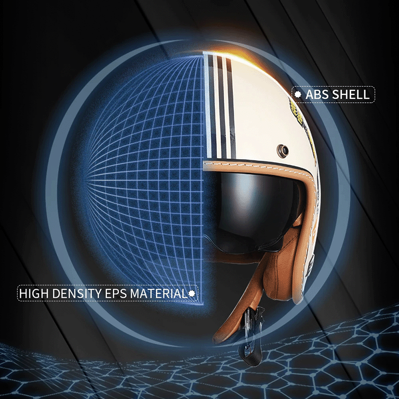 Featherlite Series | Open Face Motorcycle Helmet with Retro Style | Lightweight Comfort for Safe Riding