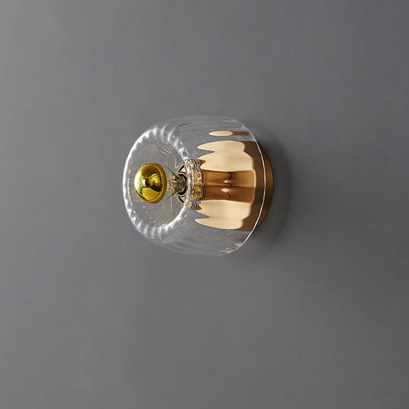 Hardwired Ceiling Light 6.3 Inch Gold Finish for Bedroom Living Room Hallway Bathroom Compact Wall Mount E14 E12 Base Compatible with LED In