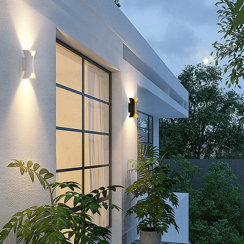Waterproof Curved LED Outdoor Sconce Hardwired Wall Light for Patio Garden & Entryway