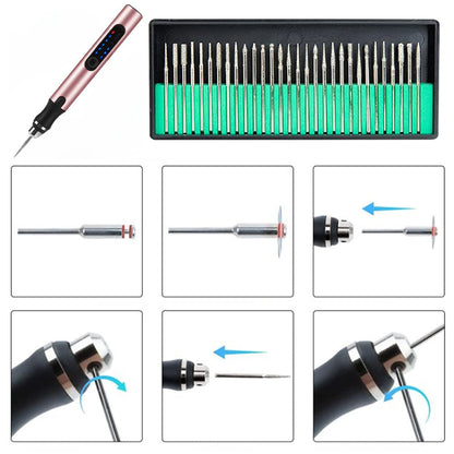 USB Rechargeable Precision Engraving Pen Tool with Adjustable Speed 5000-18000 RPM for Metal Glass Wood Jewelry DIY Craft Projects Quiet