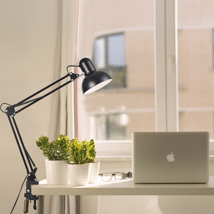 Metal Desk Lamp with E26 Socket for Bedside Reading and Office Task Lighting in Modern Homes