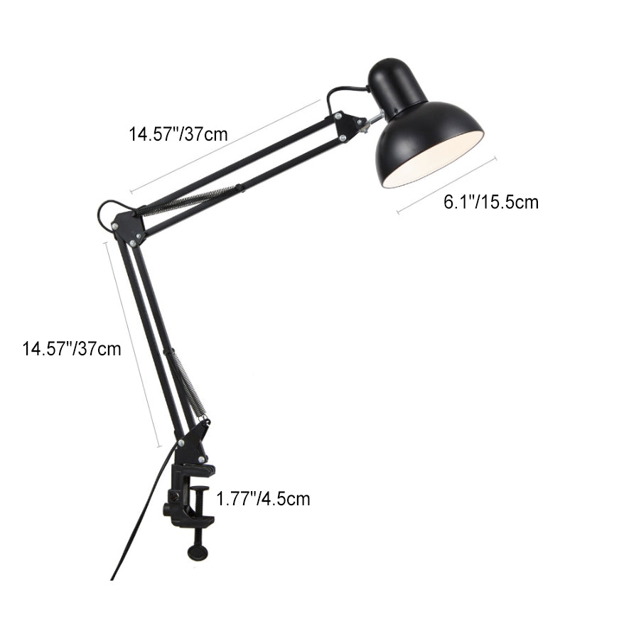 Clamp-On Task Light with Pivoting Arm for Home Office, Bedroom & Study Desk – E26 Socket, Industrial Metal Build, Space-Saving Mount for Rea