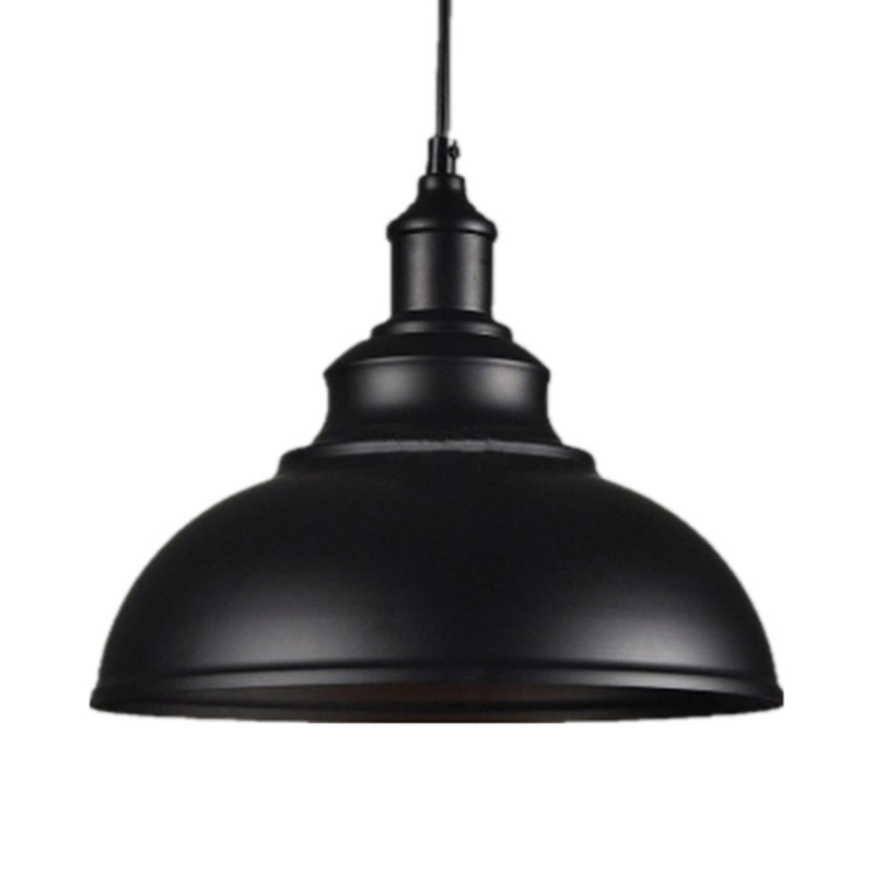Industrial Metal Bowl Pendant Light Fixture for Kitchen Island, Dining Room & Entryway – Farmhouse Dome Hanging Ceiling Lamp